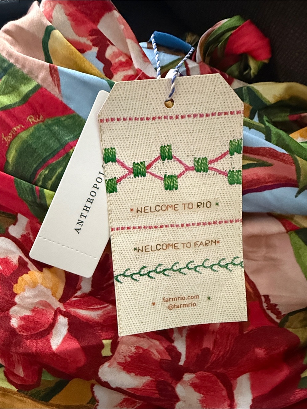 FARM Rio Tropical Floral Maxi Dress in Green, Orange, Yellow new with tags - Picture 5 of 6